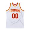 Custom White Red-Gold Authentic Throwback Basketball Jersey