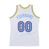 Custom White Light Blue-Purple Authentic Throwback Basketball Jersey