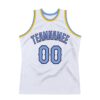 Custom White Light Blue-Purple Authentic Throwback Basketball Jersey