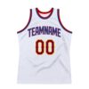 Custom White Maroon-Royal Authentic Throwback Basketball Jersey