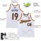 Custom White Navy-Orange Authentic Throwback Basketball Jersey