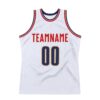 Custom White Navy-Old Gold Authentic Throwback Basketball Jersey