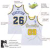 Custom White Royal-Gold Authentic Throwback Basketball Jersey