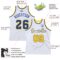 Custom White Royal-Gold Authentic Throwback Basketball Jersey