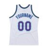 Custom White Purple-Teal Authentic Throwback Basketball Jersey
