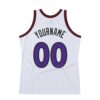 Custom White Purple-Red Authentic Throwback Basketball Jersey