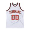 Custom White Orange-Black Authentic Throwback Basketball Jersey
