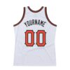 Custom White Orange-Black Authentic Throwback Basketball Jersey