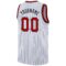 Custom White Black Pinstripe Red-Black Authentic Basketball Jersey