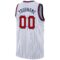 Custom White Navy Pinstripe Red-Navy Authentic Basketball Jersey