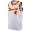Custom White Red Pinstripe Red-Gold Authentic Basketball Jersey