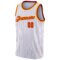 Custom White Red Pinstripe Red-Gold Authentic Basketball Jersey