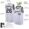 Custom White Purple Pinstripe Black-Gray Authentic Basketball Jersey