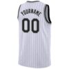 Custom White Purple Pinstripe Black-Gray Authentic Basketball Jersey