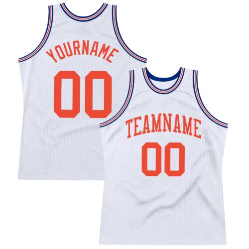 white_0802 Custom White Orange-Royal Authentic Throwback Basketball Jersey