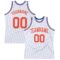 Custom White Orange-Royal Authentic Throwback Basketball Jersey