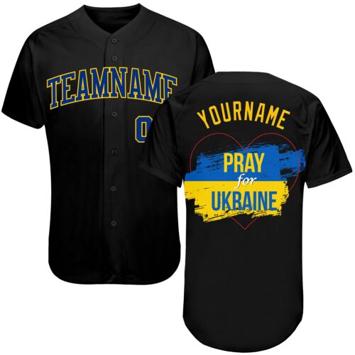 3DPattern0068 Custom 3D Pattern Design Pray For Ukraine Peace Authentic Baseball Jersey