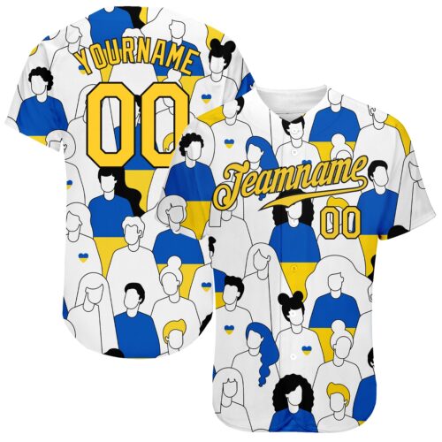 3DPattern0073 Custom 3D Pattern Design Patriot Of Ukraine Authentic Baseball Jersey