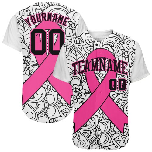 3DPattern0955_9a7fba6c-1aaf-4702-9d1c-7a0886346c5c Custom 3D Pink Ribbon Breast Cancer Awareness Month Women Health Care Support Authentic Baseball Jersey