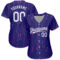 Custom Purple White 3D Pattern Design Authentic Baseball Jersey