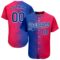 Custom Red Royal-White 3D Pattern Design Authentic Baseball Jersey