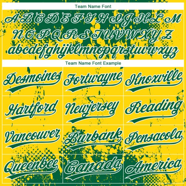 Custom Gold Green-White 3D Pattern Design Authentic Baseball Jersey