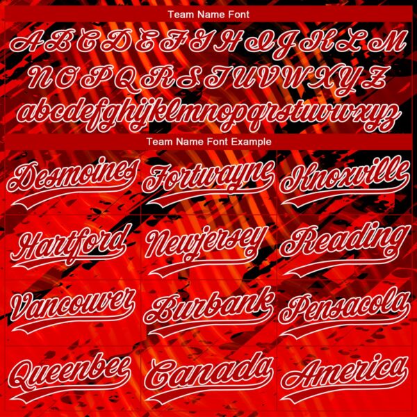 Custom Black Red-White 3D Pattern Design Authentic Baseball Jersey