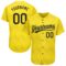 Custom Gold Black 3D Pattern Design Authentic Baseball Jersey