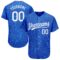 Custom Royal White 3D Pattern Design Authentic Baseball Jersey