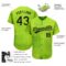 Custom Neon Green Black 3D Pattern Design Authentic Baseball Jersey
