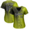 Custom Gold Black-White 3D Pattern Design Authentic Baseball Jersey