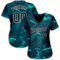 Custom Green Green-Aqua 3D Pattern Design Authentic Baseball Jersey