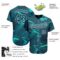 Custom Green Green-Aqua 3D Pattern Design Authentic Baseball Jersey