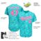 Custom Aqua Pink-White 3D Pattern Design Authentic Baseball Jersey