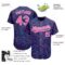 Custom Navy Pink-White 3D Pattern Design Authentic Baseball Jersey
