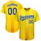 Custom Gold Royal-Orange 3D Pattern Design Authentic Baseball Jersey