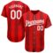 Custom Red White 3D Pattern Design Authentic Baseball Jersey