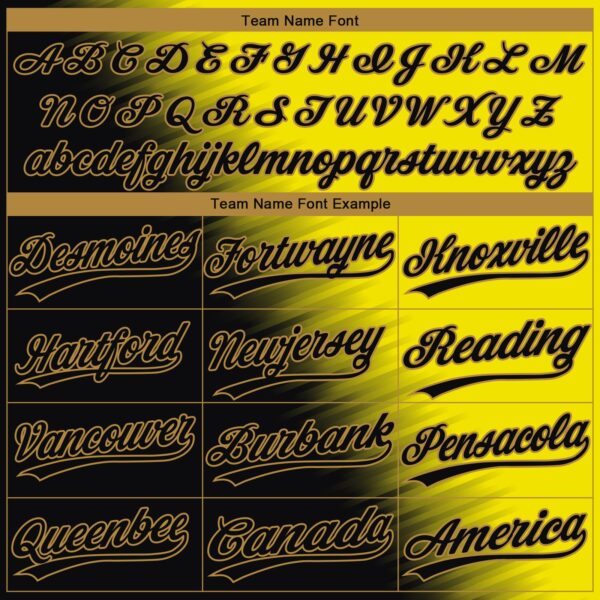 Custom Gold Black-Old Gold 3D Pattern Design Authentic Baseball Jersey
