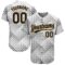 Custom White Black-Old Gold 3D Pattern Design Authentic Baseball Jersey