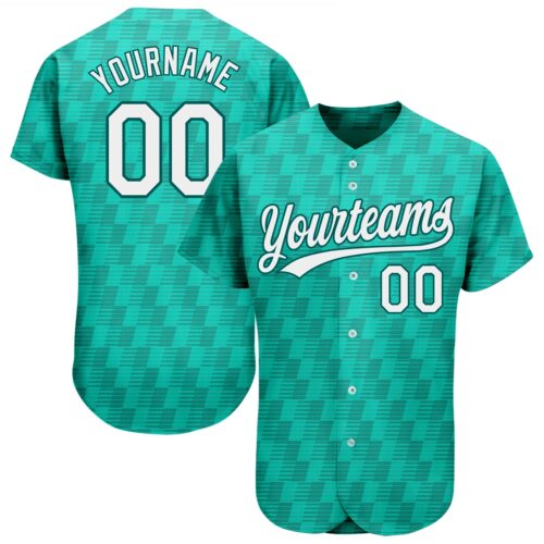 3DPattern1179 Custom Kelly Green White-Black 3D Pattern Design Authentic Baseball Jersey