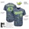 Custom Gray Neon Green-Black 3D Pattern Design Authentic Baseball Jersey