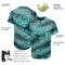 Custom Teal Teal-Black 3D Pattern Design Authentic Baseball Jersey
