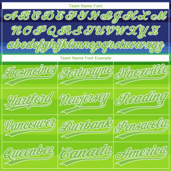 Custom Neon Green Neon Green-Royal 3D Pattern Design Authentic Baseball Jersey