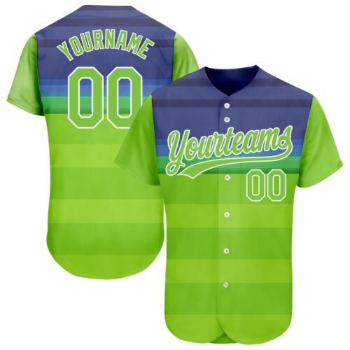 3DPattern1199_cc497140-3e5b-4d00-8885-9a04214ed45b Custom Neon Green Neon Green-Royal 3D Pattern Design Authentic Baseball Jersey
