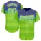 Custom Neon Green Neon Green-Royal 3D Pattern Design Authentic Baseball Jersey
