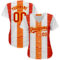 Custom White Red Gold-Orange 3D Pattern Design Authentic Baseball Jersey