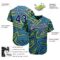 Custom Teal Navy-Kelly Green 3D Pattern Design Authentic Baseball Jersey