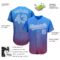 Custom Royal Light Blue-Red 3D Pattern Design Authentic Baseball Jersey