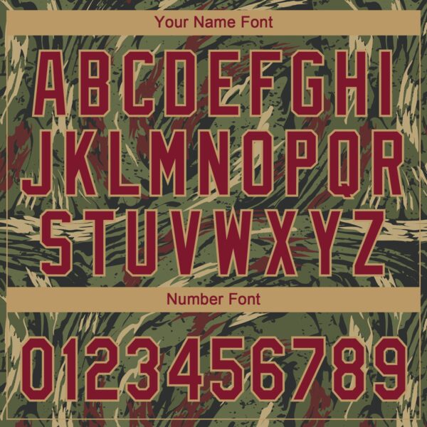 Custom Olive Crimson-Old Gold 3D Pattern Design Authentic Salute To Service Baseball Jersey