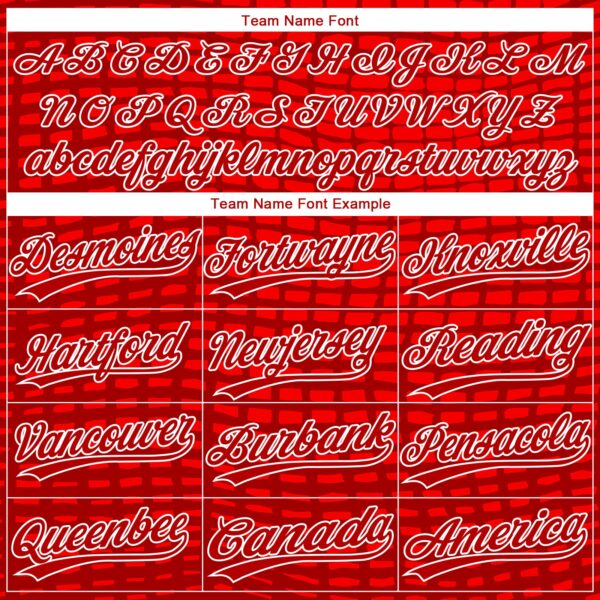 Custom Red Red-White 3D Pattern Design Authentic Baseball Jersey